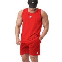 마라톤복 남성 여성 5월 달리기 러닝 마라톤대회 복장 신제품 남성용 러닝 셔츠/조끼 + 스포츠 반바지 조, 05 Red_01 M