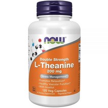 Now 보충제 L 테아닌 200mg 이노시톨 함유 스트레스 관리 식물성 캡슐 120정 무향 미국직송 305041