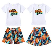 커플 시밀러 룩 여름 가족 매칭 의상 아빠 아들 티셔츠 반바지 엄마 딸 원피스 세트 204347