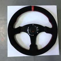 JDM 13 인치 330mm 레이싱 플랫 스티어링 휠 자동 범용 스웨이드 가죽 시뮬레이션 게임 로고 Momo 포함