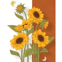 유쾌한컴퍼니 DIY 유화그리기 명화그리기 세트 40X50 200종, A-231 나비와 해바라기