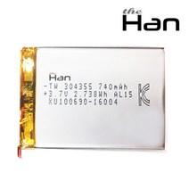 더한 리튬 폴리머 배터리 충전지 304355 740mAh