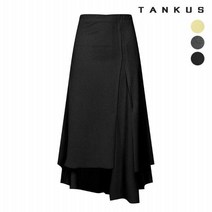 탱커스 여성 절개 언발 플레어 롱 스커트