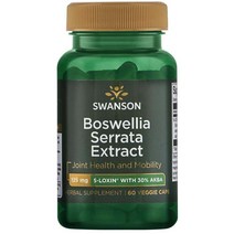 Swanson 보스웰리아 세라타 125mg 60정 2팩 Boswellia Serrata Extract 60 Veg Capsules X2, 1개
