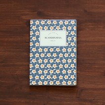 스칸디나비아 빈티지 블랭크 노트 무선노트 디자인무선노트, flower.01