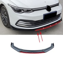 앞 셔블 바디 키트 스포일러 2020-2021 골프 8 세대 gti r abs 리어 립 리어 스포일러 프론트 범퍼 디퓨저 폭스바겐 골프 8, 매트 블랙 레드