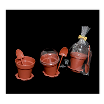 미니 화분컵 케이크 set (화분컵케잌+삽+뚜껑+비닐세트 / 리본타이 랜덤발송), 20개