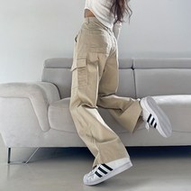 [y2k/요즘대세!] 힙스터 무드 트렌디 힙 스트릿 와이드핏 신병 코튼 카고 와이드 롱 팬츠 2color]하입카고팬츠