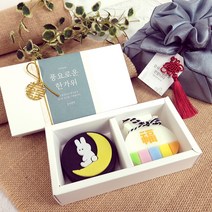 [유진공방] 추석 명절 달토끼 비누 복주머니 선물세트 추석 명절선물 무료 선물 포장(흰박스+추석띠지+리본끈) / 약90g, 토끼비누