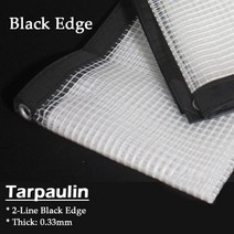차광망 햇빛가림막 야외 옥상 접이식 투명 PE 타포린 방수 천 0.33MM 정원 식물 창고 그리드 발코니 창문 레인 커버 천막, [02] 0.33mm Black Edge, [18] 2x6m