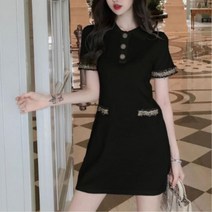 여성 고급스러워보이는 반팔 카라원피스 데일리