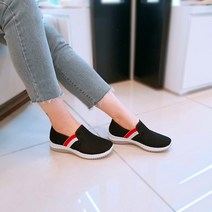 제이시 여자 여름 슬립온 메쉬 스판 3cm 블랙 K017 착