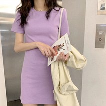 여성 파스텔톤 기본 베이직 미니 원피스