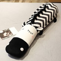 수입 동물 베게 귀여운 만화 긴 베개 기린 베개 사자 플러시 장난감 베개 잠자는 포옹, 얼룩말, 총 길이 1.05미터