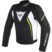 다이네즈 Avro D2 Tex 라이딩 자켓, 56, 블랙/화이트/플루오 옐로우