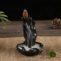 향로 촛대 청동 제사 제기 제례용 향대 천연 역류 향 콘 또는 세라믹 버너 향기 연꽃 홀더 크리 에이 티브 아로마 테라피 연기 스틱, 1