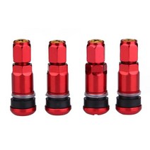 자전거타이어 vodool 4pcs 범용 자동차 튜브리스 알루미늄 합금 공기 자전거 타이어 밸브 줄기 캡 타이어 휠 라운드 커버 자동차 액세서리, 빨간색
