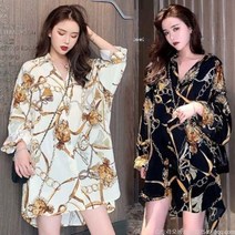 라오농 여성 롱 쉬폰 블라우스 셔츠 꽃무늬 캐주얼 여름01 +d2506LL