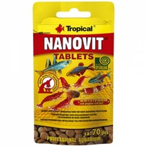 TROPICAL 나노비트 테블렛 소형어 갑각류 사료 70pcs, 단품