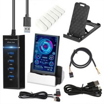 43인치 27인치 모니터 듀얼 usb type-c 컴퓨터 알루미늄 합금 diy 컴퓨터, 검은색