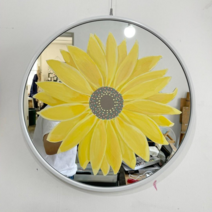 해바라기그림 거울 돈들어오는그림 인테리어그림 집들이 개업선물, 화이트