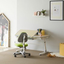 위드그로우 스마트 2.0 높이각도조절 책상+지니의자 Y302S SET, 책상블루+의자그린+의자커버블루