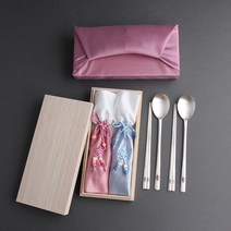 왕실거북 칠보 순 은수저 2벌 99% 부부 커플 혼수 예단 신혼 명품 은수저세트 은혼식 부모님 생신 선물, 홍색보자기