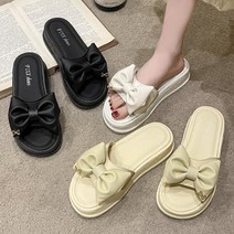쏭스마켓 리본 플랫폼 통굽 슬리퍼 슬라이드 0010