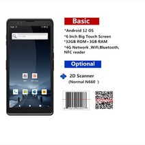 바코드스캔 무선 핸드 QR 바코드 리더기 휴대용 핸드헬드 안드로이드 12 모바일 데이터 수집기 3G 32G 터미널 1D 2D 하니웰 코드 스캐너 PDA 구글 플레이 스토어, 3.N660