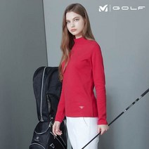 밀레 골프 소프트터치 기모 여성 모크넥 레드
