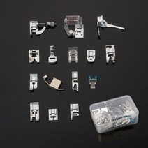 핸드미싱기 4/6/11/15p 재봉틀 노루발 키트 형제 가수 Janom 발 도구 바느질 액세서리, 15pcs box-C