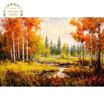 가을 숲속 단풍 풍경화 비즈 보석, 70x50 cm