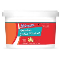 프리미엄 롤 화이트 폰단트 데코 케이크 Bakerpan Premium Rolled White Fondant, 1개, 454g