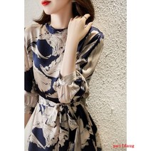 향수 기질 슬림 실크 드레스 여성의 여름 비싼 이국적인 인쇄 wisps