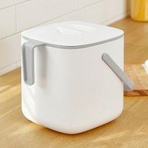 가정용 음식쓰레기통 2.6L 손잡이 핸들형 아담사이즈 밀폐력 물빠짐 음식물쓰레기통 디자인 음쓰통, 아이보리