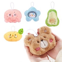 미니 핫팩 커버 봉제 인형 문어 펭귄 곰돌이 과일 애착 휴대용 모찌 손난로 어린이 귀여운 캐릭터 파우치, mc496 곰돌이