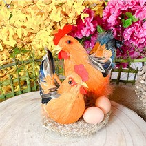 [왓위셀] 닭 인형 모형 조형물 동물 인테리어 소품- 토종닭 부부