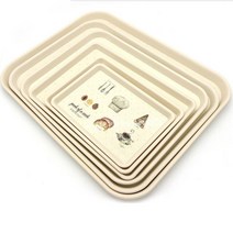 쉐프 디저트 카페 사각 트레이 플라스틱 쟁반 세트, 특A