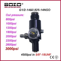 에어 유압 공압 실린더 클램프 그리퍼 조절기 센서새로운 페인트 볼 건 Airsoft PCP 라이플 HPA 4500psi 압축 공기 탱크 레귤레이터 밸브 출력 압력 58 -18UNF, 출력 2600psi, 1개