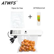 가정용 ATWFS-진공 실러 포장 포장 실링 기계 진공 백 20*500cm/롤 및 15 피스 포장 백, 협력사, EU 플러그 220V