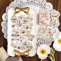 빈티지 다도 엔틱 소품 다꾸 스티커팩 다이어리꾸미기, 스티커팩 (SP-114)