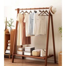 원목 행거 스탠드 옷가게 목재 옷걸이 드레스룸 앤틱, (두꺼운 원목)호두색상 100CM (단층)