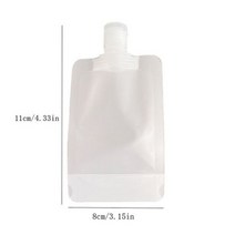 INS 10pcs 휴대용 플립 캡 요구르트 보관 가방 플라스틱 스탠드 업 스파우트 파우치 여행 샤워 젤 페이셜 클렌저 메이크업 포장 백, 02 M (10PCS)