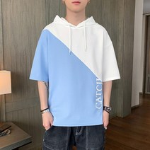 Sevenmoon 남자 후드티 쿨론티 깔끔한 자모