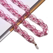 투명 핑크 아크릴 안경줄 스트랩 가방걸이 악세사리 진주목걸이-72394EA