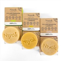 Niyok 니욕 고체 헤어 샴푸바 80g 제로웨이스트 천연유래성분 식물성 오가닉 비누, 샴푸바 그린터치 80g