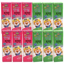 케이엠제약 뽀로로는 치카친구 안심치약 3~5세 사과향   딸기향, 80g, 6세트