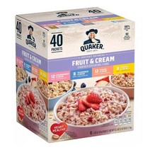 [미국직구] 퀘이커 인스턴트 오트밀 과일크림 버라이어티팩 40개입 1.2kg, 1개