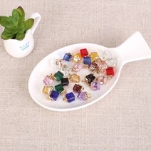 짱패브릭 스퀘어 크리스탈 팬던트-15color, 블랙