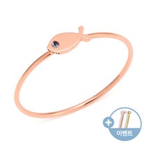 [비앤비골드]14K18K 물고기 탄생석 1mm 블루토파즈 텐션링 반지 NPR29266